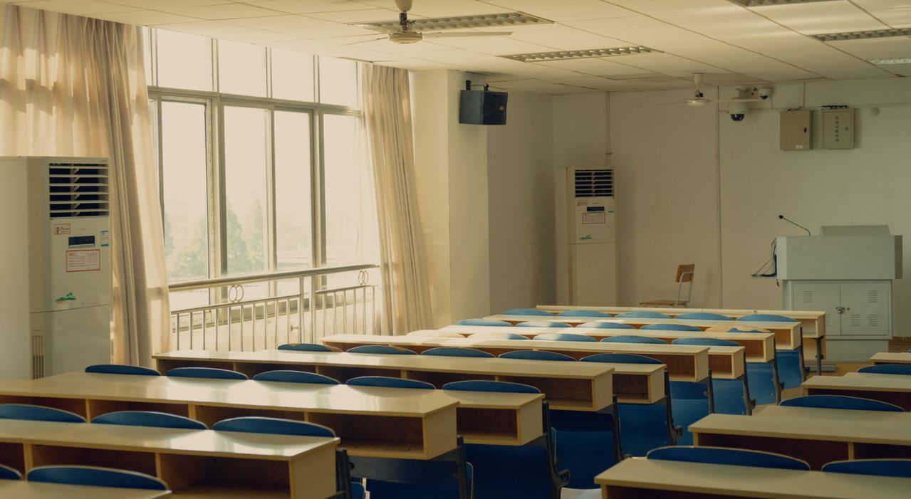 Classroom with air conditioning